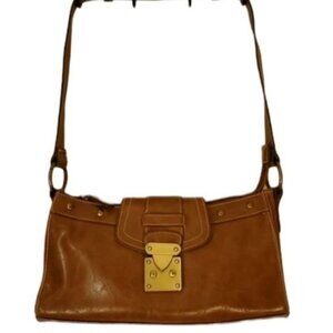 Vegan Leather Shoulder Bag Handbag Purse Satchel Brown WOMEN'S WOMAN'S